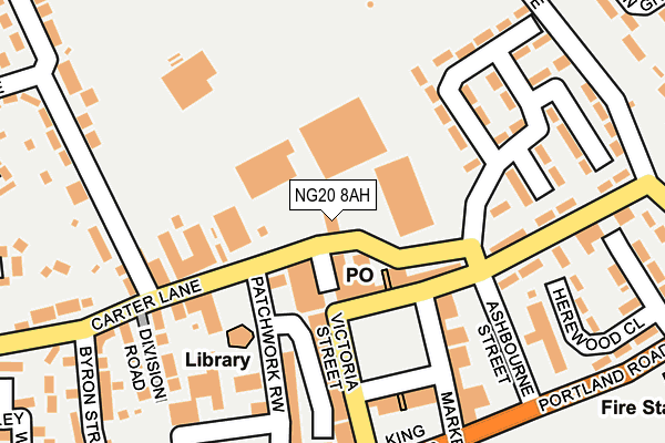 NG20 8AH map - OS OpenMap – Local (Ordnance Survey)