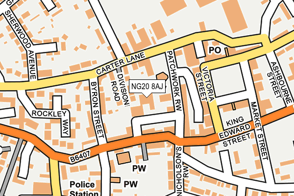 NG20 8AJ map - OS OpenMap – Local (Ordnance Survey)