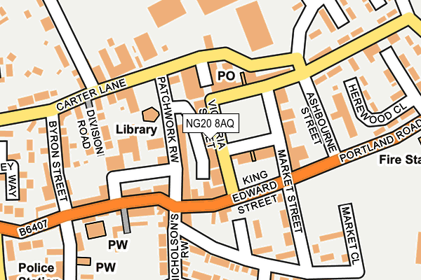 NG20 8AQ map - OS OpenMap – Local (Ordnance Survey)
