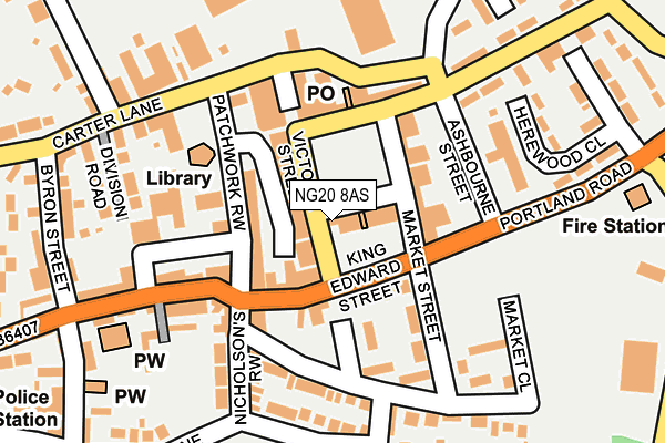 NG20 8AS map - OS OpenMap – Local (Ordnance Survey)