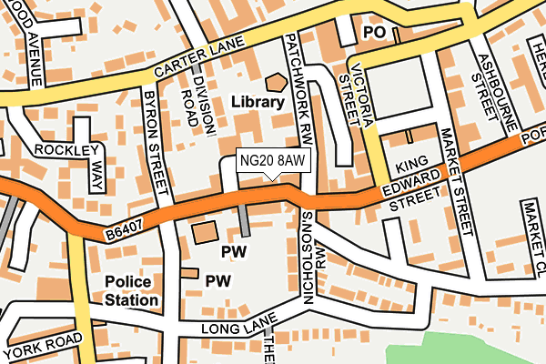 NG20 8AW map - OS OpenMap – Local (Ordnance Survey)