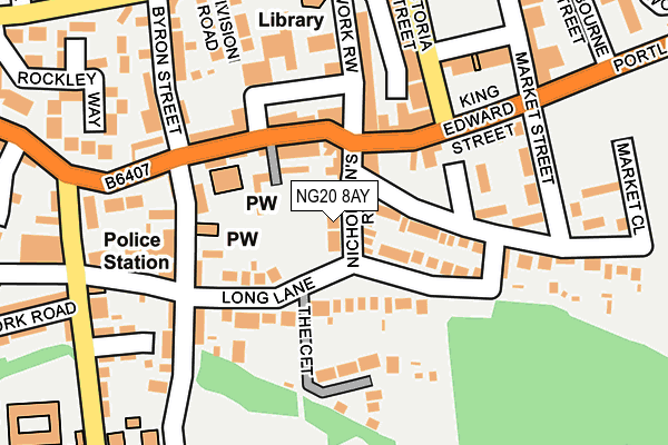 NG20 8AY map - OS OpenMap – Local (Ordnance Survey)