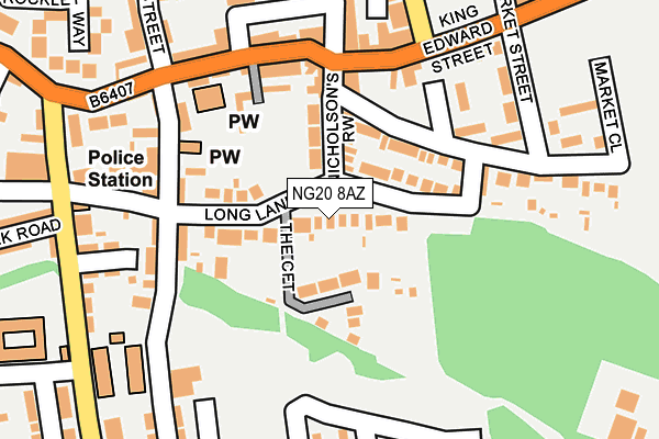 NG20 8AZ map - OS OpenMap – Local (Ordnance Survey)