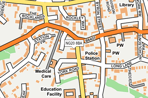 NG20 8BA map - OS OpenMap – Local (Ordnance Survey)