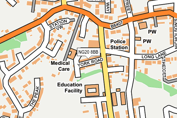 NG20 8BB map - OS OpenMap – Local (Ordnance Survey)