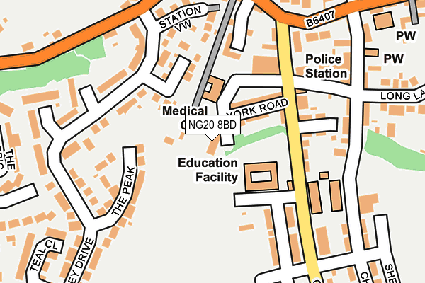 NG20 8BD map - OS OpenMap – Local (Ordnance Survey)