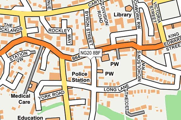 NG20 8BF map - OS OpenMap – Local (Ordnance Survey)
