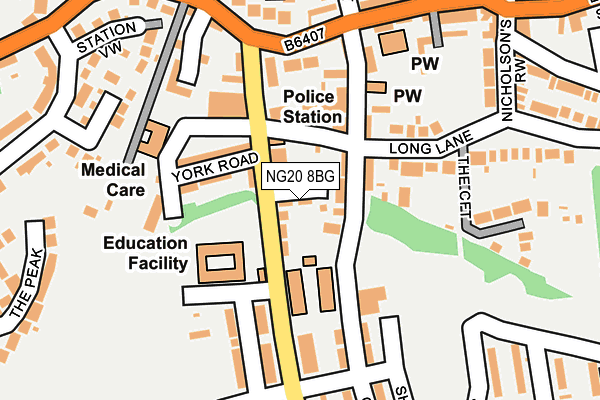 NG20 8BG map - OS OpenMap – Local (Ordnance Survey)