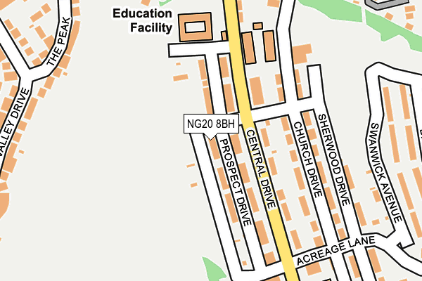 NG20 8BH map - OS OpenMap – Local (Ordnance Survey)