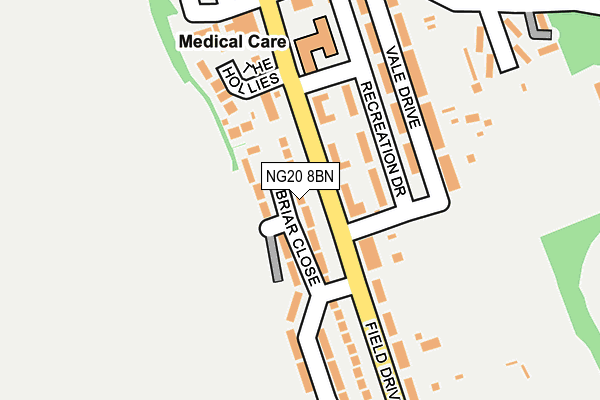 NG20 8BN map - OS OpenMap – Local (Ordnance Survey)