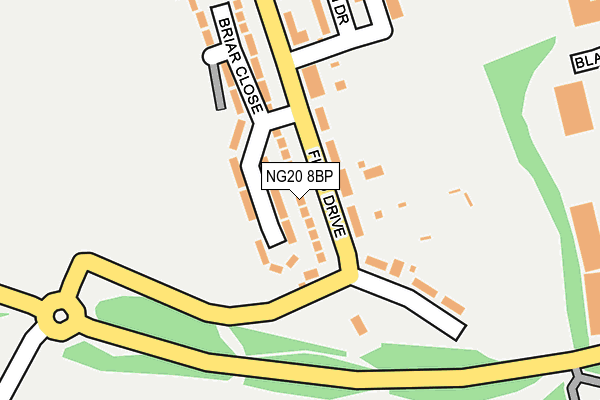NG20 8BP map - OS OpenMap – Local (Ordnance Survey)