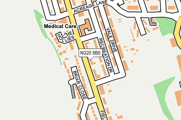 NG20 8BS map - OS OpenMap – Local (Ordnance Survey)