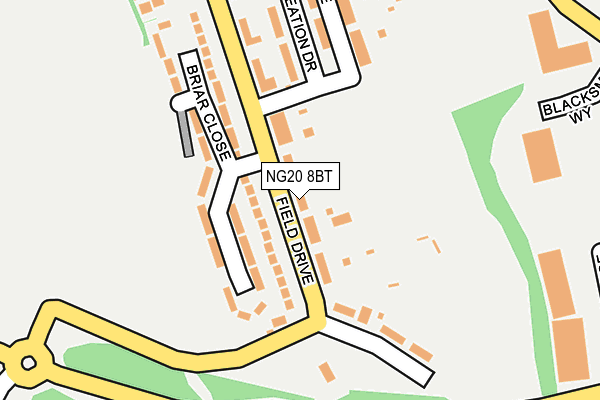 NG20 8BT map - OS OpenMap – Local (Ordnance Survey)
