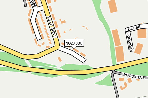 NG20 8BU map - OS OpenMap – Local (Ordnance Survey)