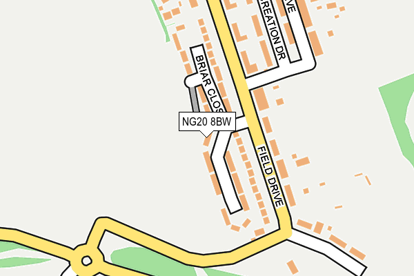 NG20 8BW map - OS OpenMap – Local (Ordnance Survey)