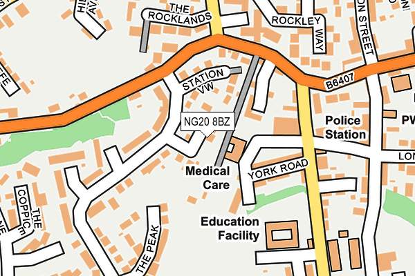 NG20 8BZ map - OS OpenMap – Local (Ordnance Survey)