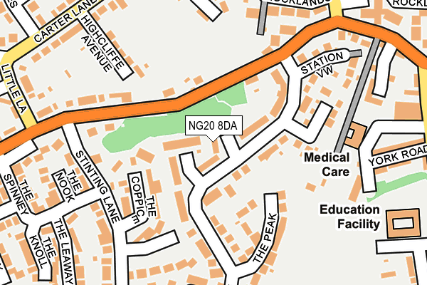 NG20 8DA map - OS OpenMap – Local (Ordnance Survey)