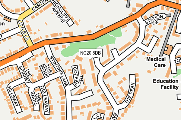 NG20 8DB map - OS OpenMap – Local (Ordnance Survey)