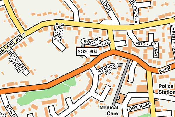 NG20 8DJ map - OS OpenMap – Local (Ordnance Survey)