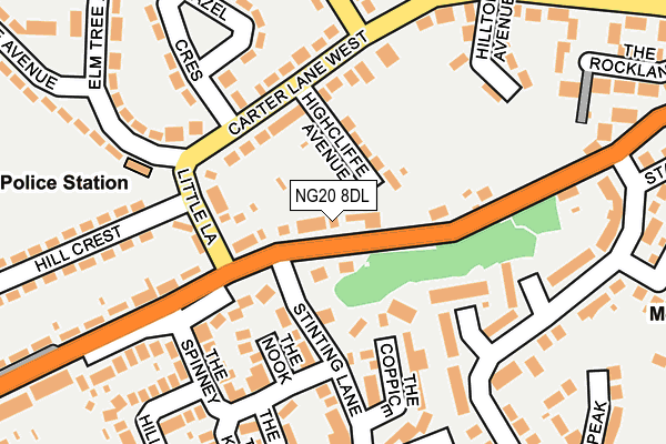 NG20 8DL map - OS OpenMap – Local (Ordnance Survey)