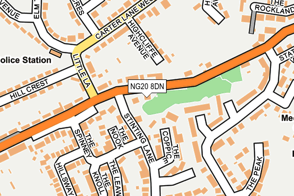 NG20 8DN map - OS OpenMap – Local (Ordnance Survey)