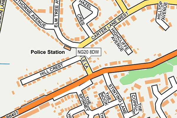 NG20 8DW map - OS OpenMap – Local (Ordnance Survey)