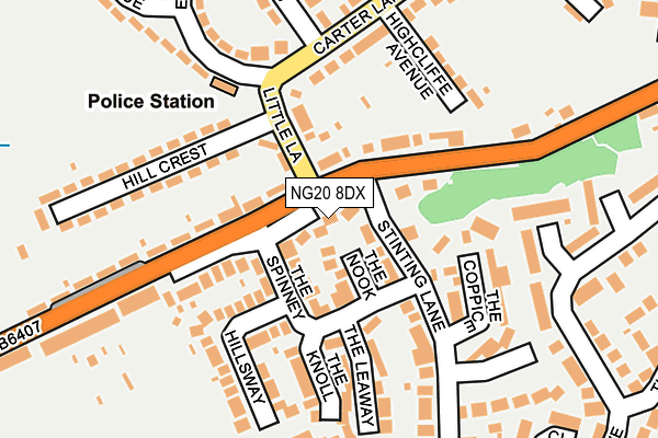 NG20 8DX map - OS OpenMap – Local (Ordnance Survey)