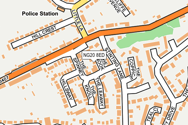 NG20 8ED map - OS OpenMap – Local (Ordnance Survey)