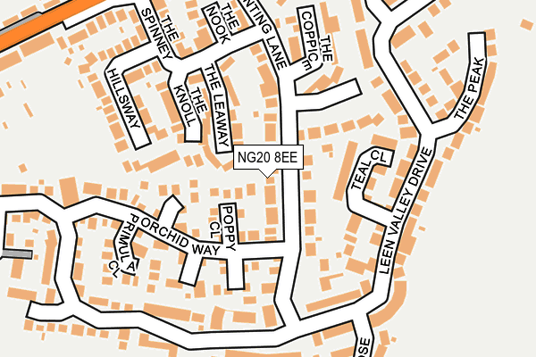 NG20 8EE map - OS OpenMap – Local (Ordnance Survey)