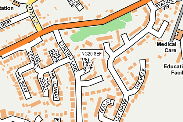 NG20 8EF map - OS OpenMap – Local (Ordnance Survey)