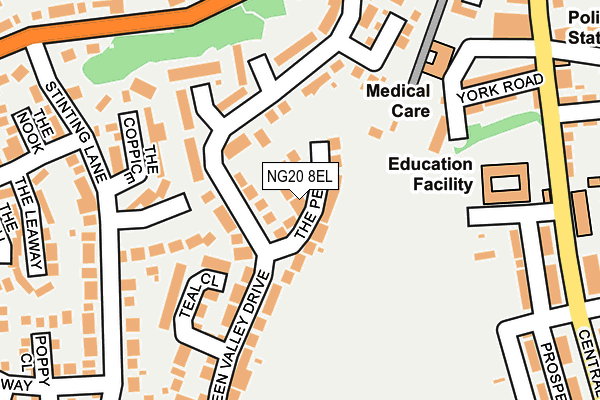 NG20 8EL map - OS OpenMap – Local (Ordnance Survey)