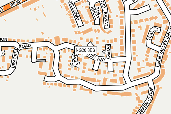 NG20 8ES map - OS OpenMap – Local (Ordnance Survey)