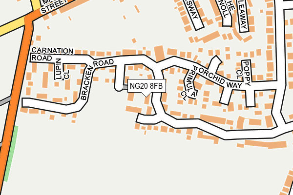 NG20 8FB map - OS OpenMap – Local (Ordnance Survey)