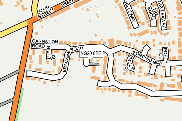 NG20 8FE map - OS OpenMap – Local (Ordnance Survey)