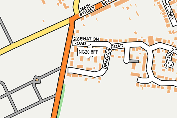 NG20 8FF map - OS OpenMap – Local (Ordnance Survey)