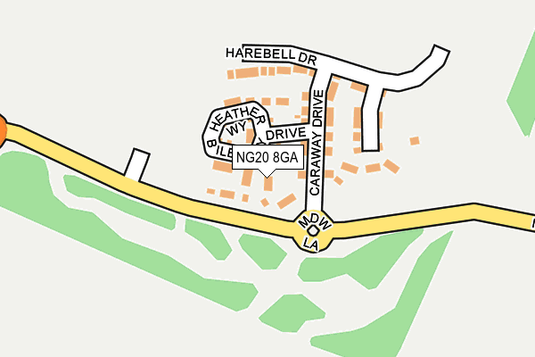 NG20 8GA map - OS OpenMap – Local (Ordnance Survey)