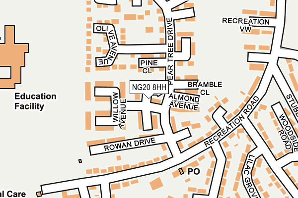 NG20 8HH map - OS OpenMap – Local (Ordnance Survey)