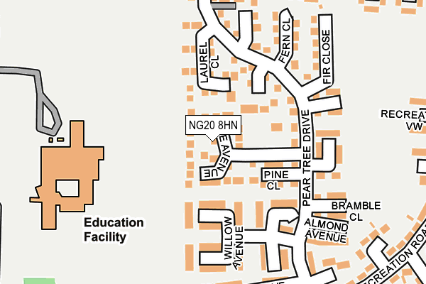 NG20 8HN map - OS OpenMap – Local (Ordnance Survey)