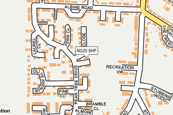 NG20 8HP map - OS OpenMap – Local (Ordnance Survey)