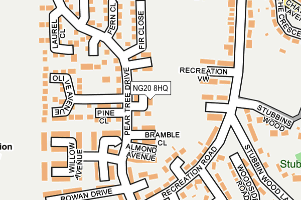 NG20 8HQ map - OS OpenMap – Local (Ordnance Survey)