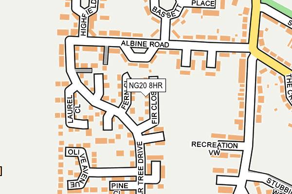 NG20 8HR map - OS OpenMap – Local (Ordnance Survey)