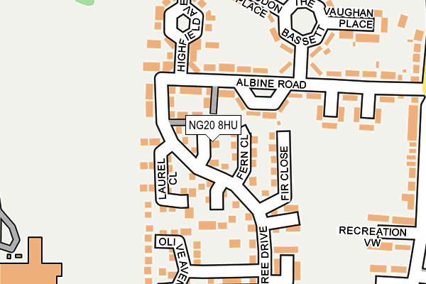 NG20 8HU map - OS OpenMap – Local (Ordnance Survey)