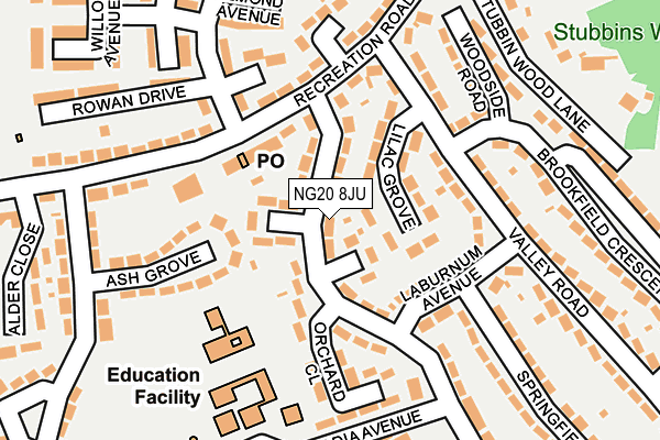 NG20 8JU map - OS OpenMap – Local (Ordnance Survey)