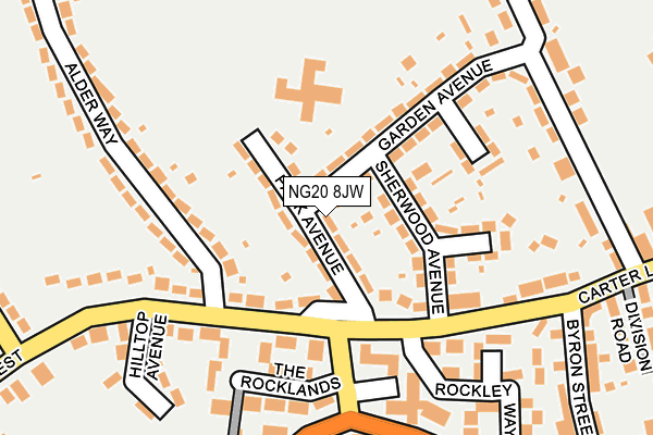 NG20 8JW map - OS OpenMap – Local (Ordnance Survey)