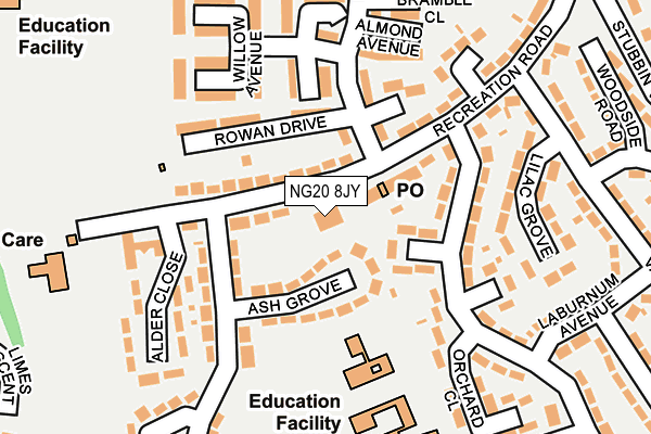 NG20 8JY map - OS OpenMap – Local (Ordnance Survey)