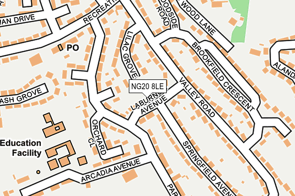 NG20 8LE map - OS OpenMap – Local (Ordnance Survey)