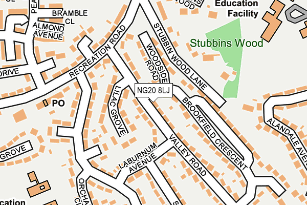 NG20 8LJ map - OS OpenMap – Local (Ordnance Survey)
