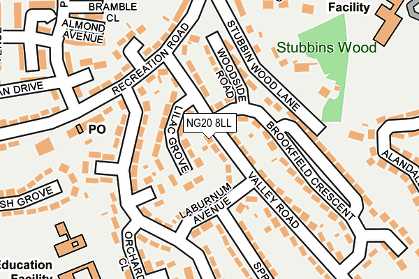 NG20 8LL map - OS OpenMap – Local (Ordnance Survey)