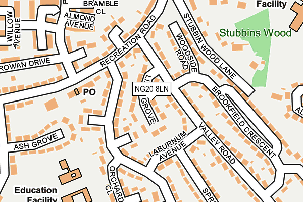 NG20 8LN map - OS OpenMap – Local (Ordnance Survey)