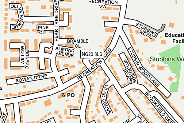 NG20 8LS map - OS OpenMap – Local (Ordnance Survey)